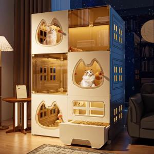 Spacious Indoor Cat Villa Cage One Room Hall and Bathroom