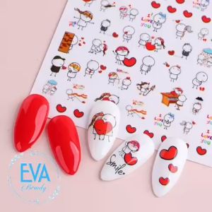 Miếng Dán Móng Tay 3D Nail Sticker Hoạt Hình Icon Bigli Migli love F106