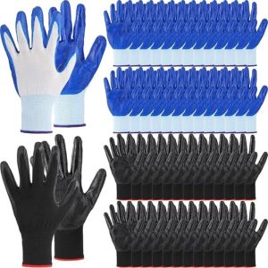 20PCS Nitrile Coated Safety Work Gloves Breathable Non-slip Gardening Gloves for Construction Garden Yard Industrial Labor Glove