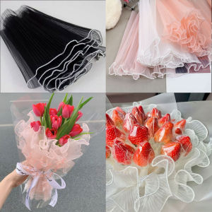 28x40กระดาษสีการห่อดอกไม้0ซม. บรรจุภัณท์ดอกไม้เส้นด้ายคลื่นมุกลูกไม้ร้านดอกไม้วันวาเลนไทน์ช่อดอกไม้ของขวัญบรรจุภัณฑ์