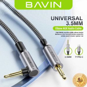 BAVIN AUX50 Universal 3.5mm Audio Jack AUX Cable Wire 1 Meter Nylon Braided Resistant And Durable Audio Jack