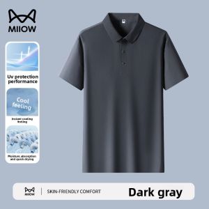 MiiOW | Ice Silk Seamless Mens Polo Shirt Short Sleeve Casual Breathable Quick Dry Business Casual T-Shirt For Youth Summer New Arrival