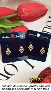 Khuyên Tai Nữ T2322 Mạ Vàng Đính Đá Thiết Kế Hình Cây Thông Lạ Mắt Siêu Xinh