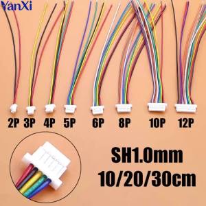 10pcs 2/3/4/5/6/8/9/10/12Pin SH1.0mm Terminal Wire Spacing 1.0mm Connector 10/20/30CM 30AWG Electronic Connection Wire DIY Cable