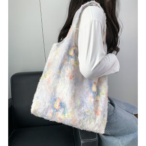Chinese Style Ink Painting  Literature and Art Gentle Fairy Style Chiffon Tulip Canvas Bag Womens Shoulder Vest Bag