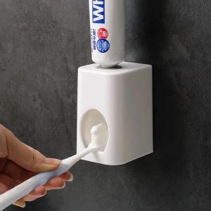 Automatic Wall-Mounted Toothpaste Squeezer Holder Brush Storage Rack Childrens Toothpaste Dispenser Tool Lazy Home Use