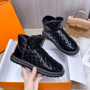 Giày Bốt Đi Tuyết Nữ Mùa Đông 2025 Giày Bốt Ngắn Lót Lông Cừu Dày Ấm Áp Đế Dày Chống Trượt Giày Bốt Một Bước Giày Đế Xuồng