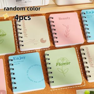 Morandi Style Mini Notepad for Students Cute Blank Journal Diary Coil Notebook 4 Colors