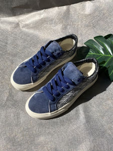 Summer 2025 New Mens Low Top Canvas Shoes Couple Match Casual High And Low Help Patchwork Shoes Retro Blue Durable Rubber Sole