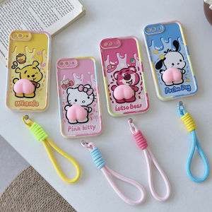 Casing OPPO A3X A3 Pro A79 A18 A38 A58 A78 4G 5G Phone Case New Design Cute Cartoon 3D HelloKitty Pochacco Bear Silicone Soft Cover with Lanyard