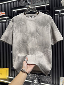 FGD | Stylish High-end American Tie-dye Leaf Print T-shirt Loose Short-sleeve