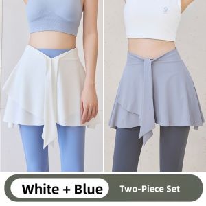 miiow | Fitness Sharkskin Shorts Cover Up Skirt Sporty Bottoms Yoga Pants Mid Waist Short Skirts Fashionable Sportswear Accessories