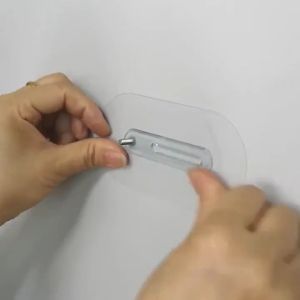 ตะขอ ตะขอแขวนอเนกประสงค์ แผ่นแปะติดผนัง ทรงวงรีน็อตกลม ปรับระยะห่างได้ 14 45 MM. (แพค 4 ชิ้น)