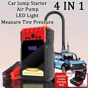 DEKES 99800mAh 4 IN 1 Car Jump Starter With Air Pump Car Battery Jump Starter OUtdoor Emergency Power Bank For Car