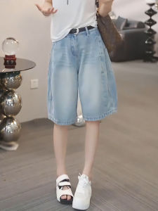 XIANGHOUMINCHU | Light Summer Tencel Denim Shorts Womens Flower Bud Design