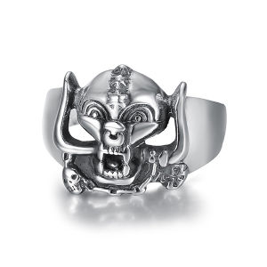 Vintage Ethnic Style Skull Biker Rings Mens Stainless Steel Rock Punk Gothic Skull Ring Fashion Party Jewelry Gifts Dropshipping