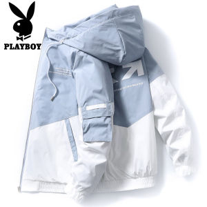 PLAYBOY Jacket Mens Jacket Spring and Autumn Fashion Brand 2023 Spring Work Clothes Casual Mens Hooded Clothes