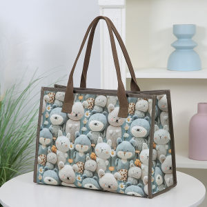 New Large Capacity Tote Bag Fashionable Student Print Handbag Convenient Single Shoulder Bag Handheld Commuter Bag