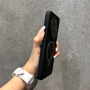 Huawei Mate60 pro 16 Series Metal Magnetic Absorption Soft Edge Transparent Silicone Protective Case Anti-Fall Simple Design