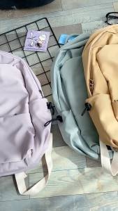 224NR Purple Mori Style Pure Color Large Capacity Backpack Female Computer Bag Schoolbag Female Junior High School Student Backpack Female College Student