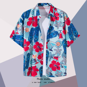 Áo Sơ Mi Họa Tiết Hoa Mùa Hè Mỏng Rộng Rãi Thường Ngày Đi Biển Cho Nam Áo Sơ Mi Cặp Đôi Thời Trang Áo Cánh Tay Ngắn Vải Cotton Pha Polyester