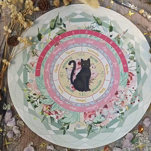 Alas Tarot Mat Pendulum Black Cat Tablecloth Kartu Tarot