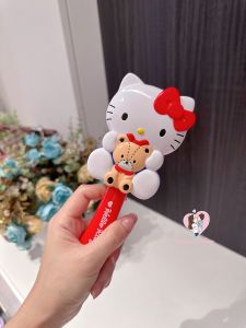 Cartoon Decorative Makeup Mirror and Cushion Brush