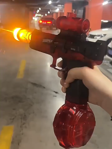 Electric Water Gun For Kids With Flash Muffler Continuous Shooting Spray Breathe Fire High Pressure Automatic Continuous Firing Light Effects Watergun Toys Childrens Outdoor Toy Birthday Gift