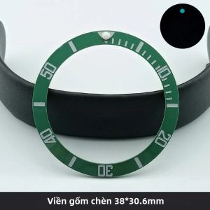 Viền Gốm 38mm * 30.6mm Dành Cho Đồng Hồ Lặn Mặt Đồng Hồ Nghiêng Thay Thế Mặt Đồng Hồ Miếng Đệm Viền Đồng Hồ