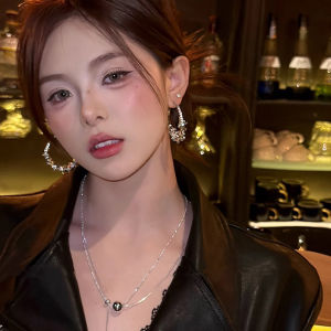 ต่างหูรูปวงกลมขนาดใหญ่ประดับเพชรเงินสไตล์เกาหลี ต่างหูแฟชั่นสุดเก๋ ต่างหูแบบมีสไตล์ ต่างหูแบบมีสไตล์