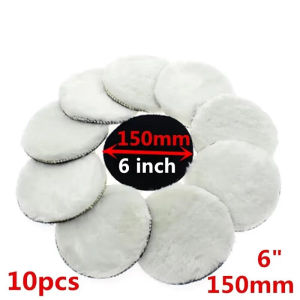 10Pcs 6 Inch Wool Polishing Pad Super Fine Wool Buffing Wheel Car Polishing Ball for Auto Detailing Polisher Buffing Tools