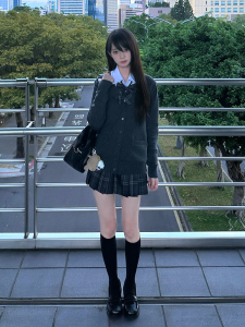 Charcoal Grey Knitted Open Cardigan Sweater Sweet School Style Loose Thin Womens Tokyo Annual Record JK Cotton Long Sleeve V-neck