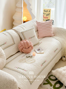 Pure Cotton Embroidered Sofa Cushion Living Room Girls Heart Home Decorative Throw Pillow Cover Backrest Towel Seat Pad