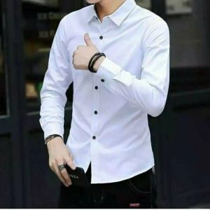 Kemeja Pria Lengan Panjang Polos Warna Hitam Putih Abu Maroon Navy Kemeja Formal Pria Casual