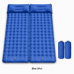 Outdoor Inflatable Camping Sleeping Pad with Pillow Foot Pump Ultralight Water Resistant Air Mattress for Hiking Beach Tent