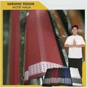 SARUNG TENUN HITAM POLOS TERLARIS NO.1 MOTIF DOBBY SABUK