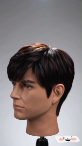Mens Wig Trendy Synthetic Short Wig with Bangs Black/Brown/Grey for Men Natural Full Head Hair Wig Daily Use Stylish Wig