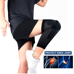 1PCS Compression Knee Support Pads Lengthen Stripe Sport Sleeve Protector Elastic Long Kneepad Brace Volleyball Running