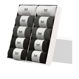 MiiOW | Mens Mid-calf Cotton Socks Black Antibacterial Sweat Absorbent Spring Summer Autumn Business Long Socks Comfortable Breathable