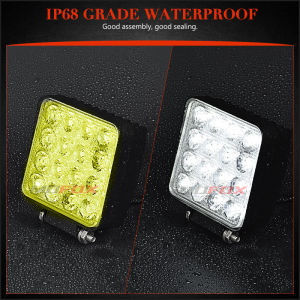 MOFOX B1S 4inch Square Work Light for Car Offroad Driving Light Motorcycle 48W IP68 Waterproof 16 LED Fog Light White Light or Motorcycle Truck Tractor Jeep Boat SUV ATV UTV