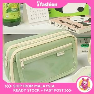 iFASHION 2059 READY STOCK Pencil Case Simple Large Capacity Waterproof Bag Student Stationery Storage Box