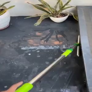 Kleensafe Floor and Window Squeegee Straight Silicone Swivel head 180° rotatable floor wiper cleaner long handle Magic Broom Floor Sweeper Mop