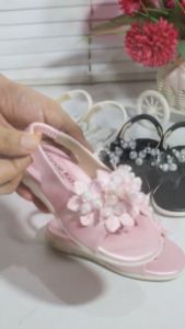 Sandal Baby Anak Perempuan Tali Sampan Motif Mutiara / FT 034