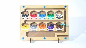 【🇸🇬 READY STOCK】Children Montessori Toys Magnetic Color & Number Sorting Maze Toy Wooden Puzzle Board for Kids Sensory Magnetic Digital Bead Toy Early Education Fine Motor Skills Training Games