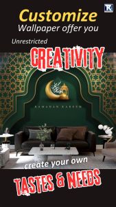 Wallpaper custom made print with installation