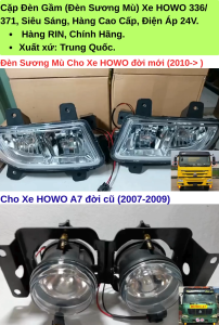 Cặp Đèn Sương Mù / Đèn Cản/ Đèn Gầm Cho Xe HOWO 336/ 371... Đèn Rất Đẹp Xịn Hàng Cao Cấp Điện áp DC 24V