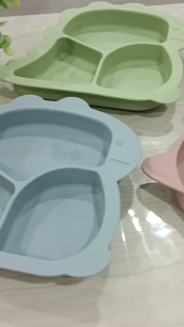 M&B Baby Silicone Plate Divided with Suction Base 6 months+ Mealtime Feeding