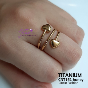 Cincin Titanium Love Wanita Model Elegan Awet Anti Karat Perhiasan fashion Import Kualitas Premium cnt161