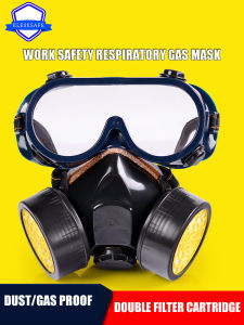 Dual Filters Dust Gas Chemical Respirator Work Safety Glasses Protective Mask For Industrial Spraying Painting Organic Vapor