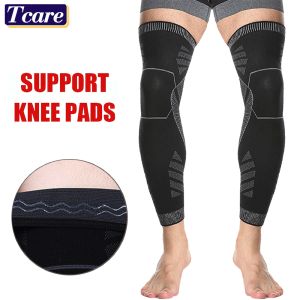 1 Pair Sports Knee Support Full Leg Compression Brace Sleeves Long Knee Brace Knee Support Protect Basketball Football Knee Pain Relief